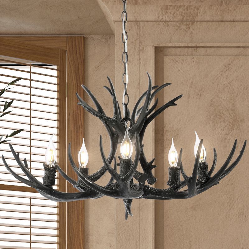 Eldora Adjustable Resin Antler LED Chandelier