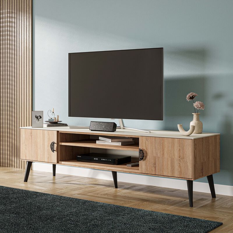 Haley Large TV Stand in Beige