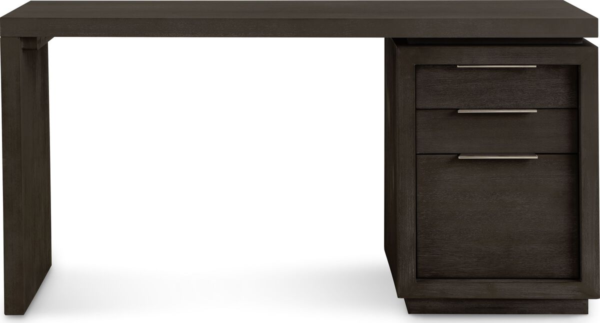 Oxford Single Pedestal Desk in Basalt Grey