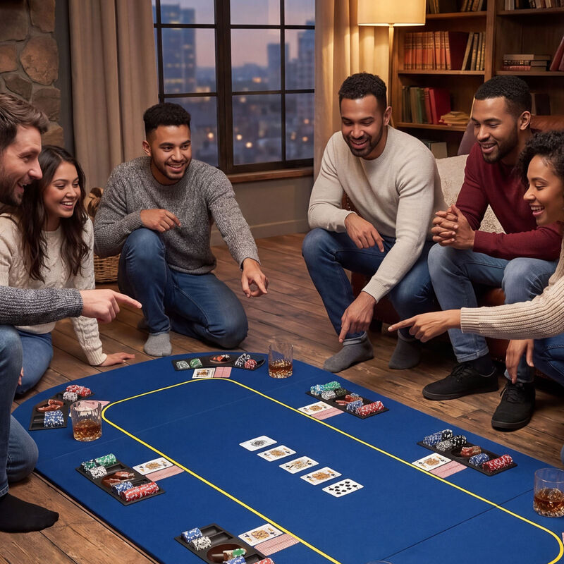 Foldable Poker Table Top for 8 Players with Cup Holders and Carrying Bag image number 4