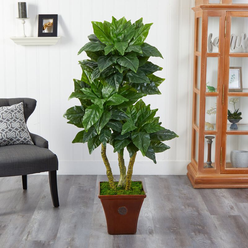 Hivvago 57 Inches Bird Nest Artificial Tree in Brown Planter UV Resistant (Indoor/Outdoor)