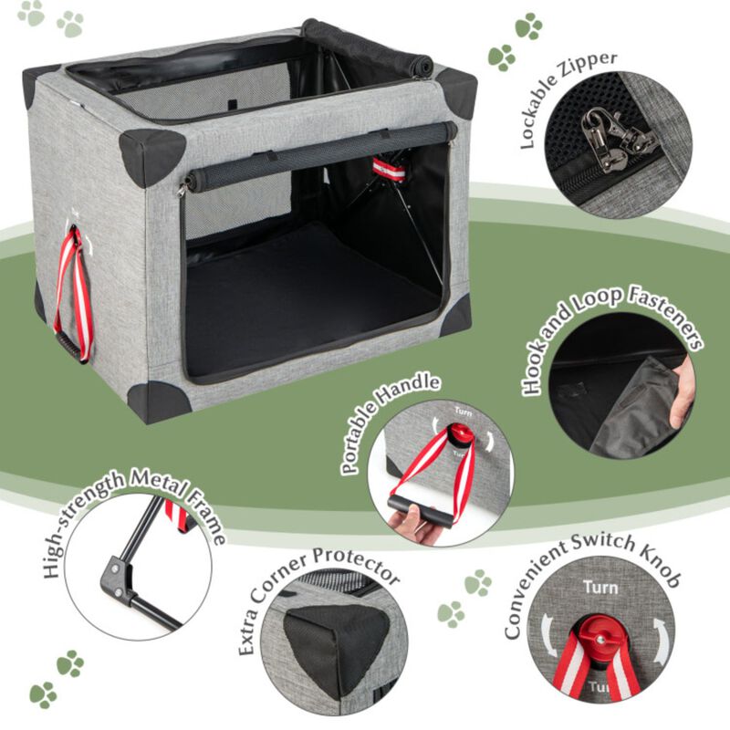 Dog Crate with Removable Pad and Metal Frame