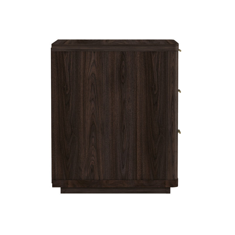 Evelyn Narrow 3-Drawer Nightstand in Brown