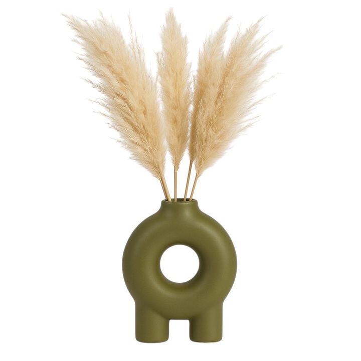 7" Donut Footed Vase, Olive