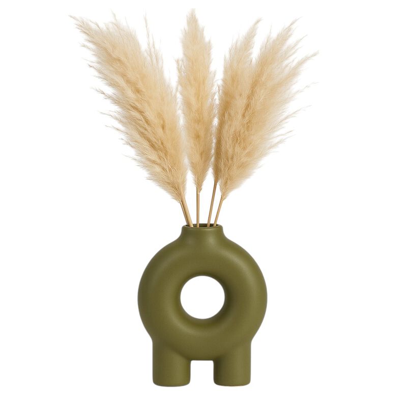 7" Donut Footed Vase, Olive image number 1