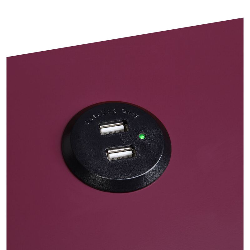 Fierce Side Table (USB Charging Dock), Burgundy Black