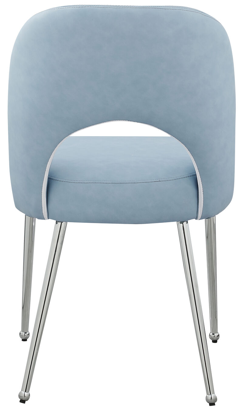 Meridian Furniture Logan Light Blue Vegan Leather Dining Chair, Set of 2 image number 2