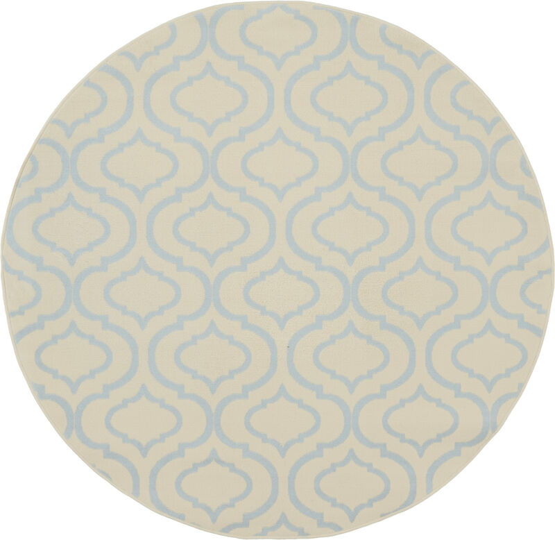 5 gray Round Moroccan Power Loom Area Rug