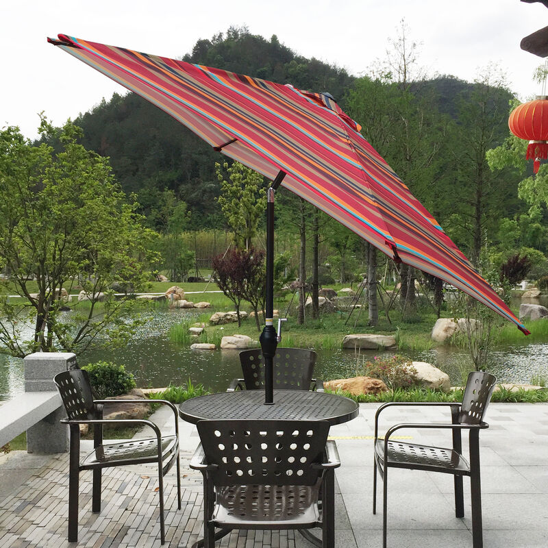 Streamdale 9FT Umbrella Red Stripes
