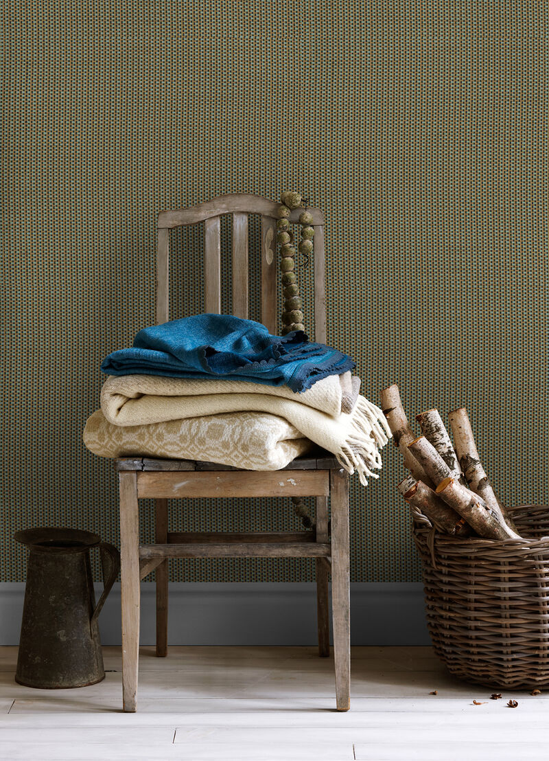 Ruolan Aqua Woven Wallpaper image number 1