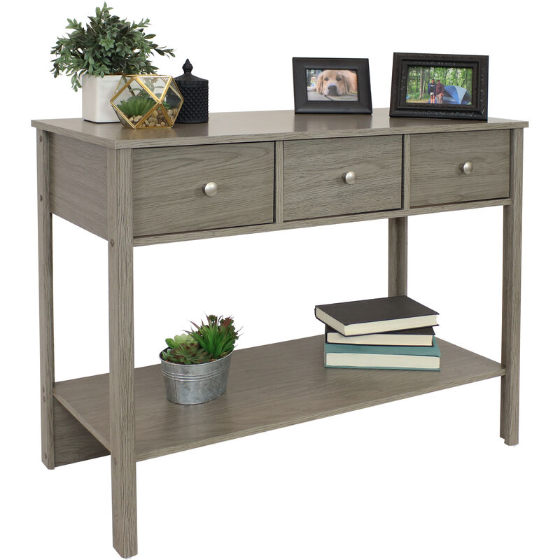 Sunnydaze Classic Entryway Table with Drawers - Thunder Gray - 30 in