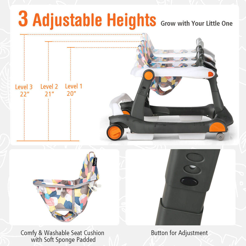Baby Push Walker 2-in-1 Activity Center Adjustable Height image number 5