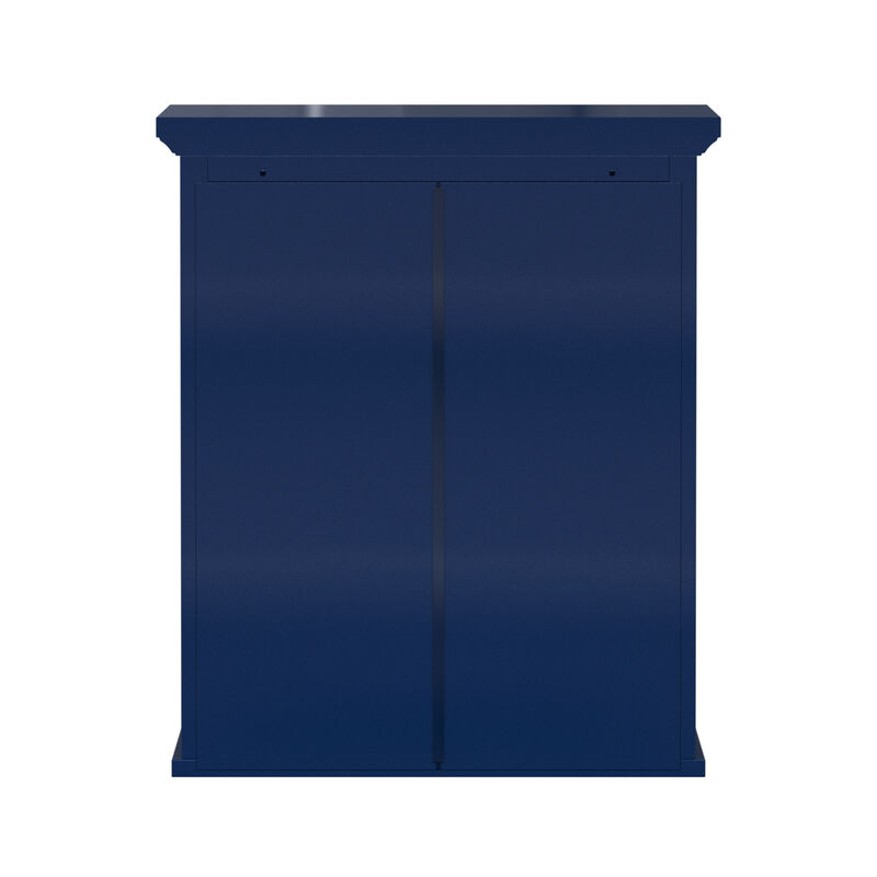 Teamson Home Glancy Removable Two-Door Wall Cabinet with Faux Louvered Doors, Navy image number 6