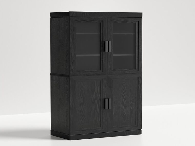 Modern Minimalist Wood Grain Decorative Storage Cabinet Combination Cabinet with 6-Story Shelves