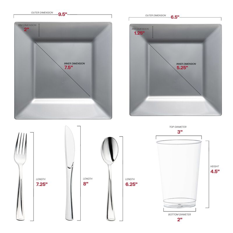 Square Plastic Wedding Value Set (30 Sets) image number 2