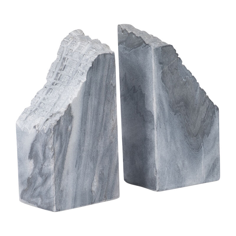 Set of 2 Marble Live Edge Bookends image number 2