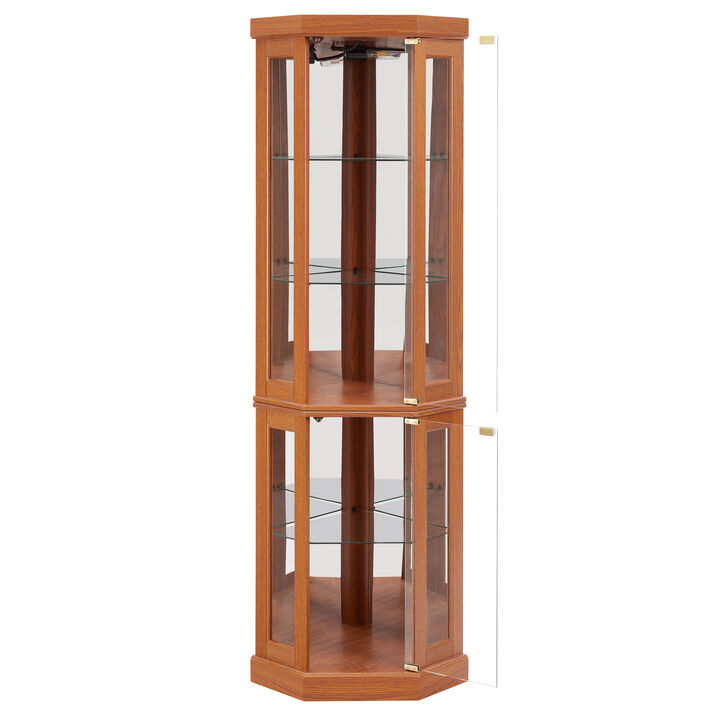 Fenket Corner Glass Curio Cabinet
