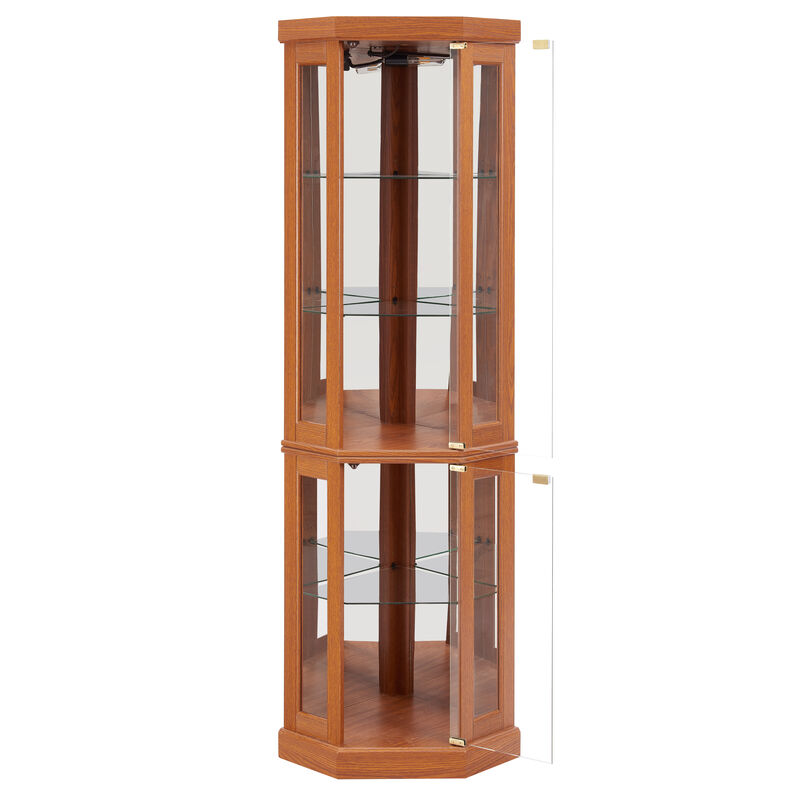 Fenket Corner Glass Curio Cabinet image number 0