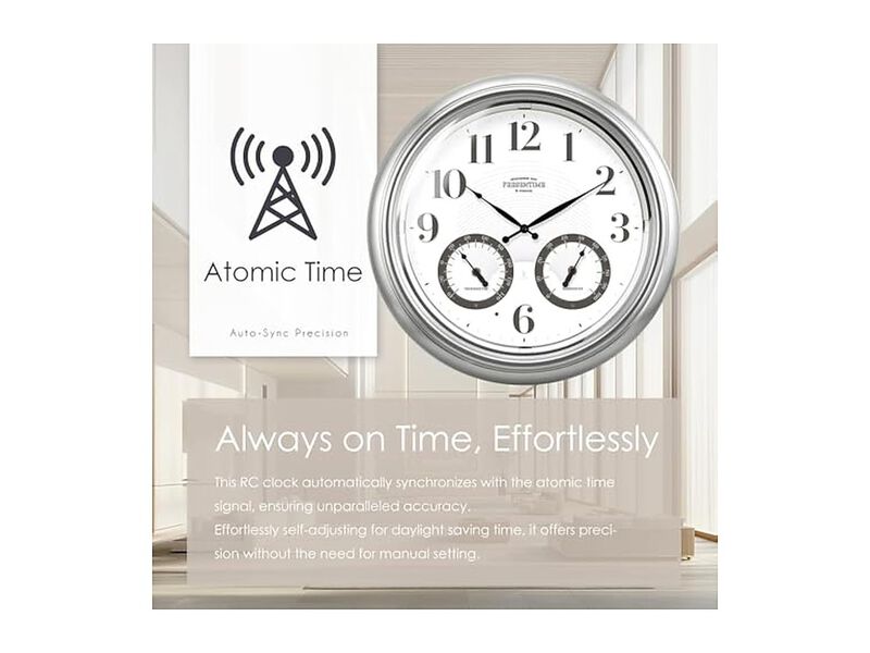 Illuminated Atomic Smart Sensor Night Wall Clock 18 Inch Outdoor Waterproof image number 2