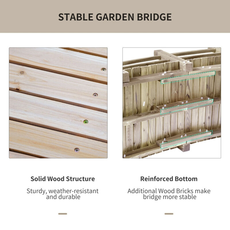 Garden Bridge Elegant Arched Footbridge for Outdoor Yard, Pond, or Landscape Decor