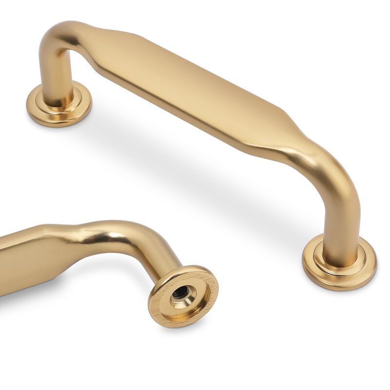 Amasideca 10 Pack Champagne Bronze Cabinet Pulls 3 Inch(76mm) Hole Centers Kitchen Cabinet Handles Zinc Alloy Champagne Drawer P