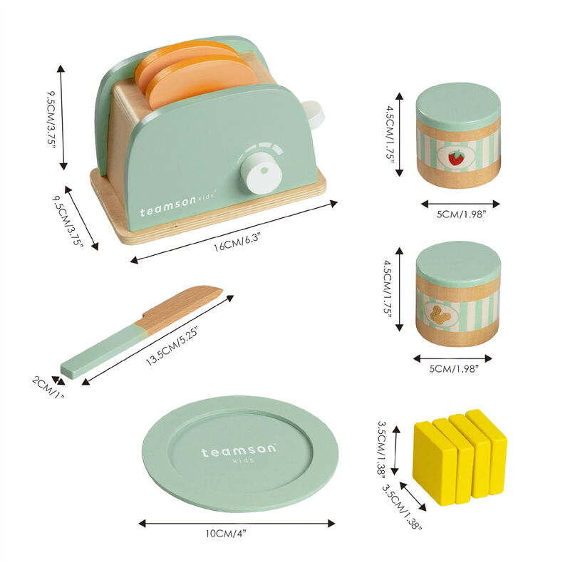 Little Chef Frankfurt Toaster Play Kitchen Accessories, Green image number 5