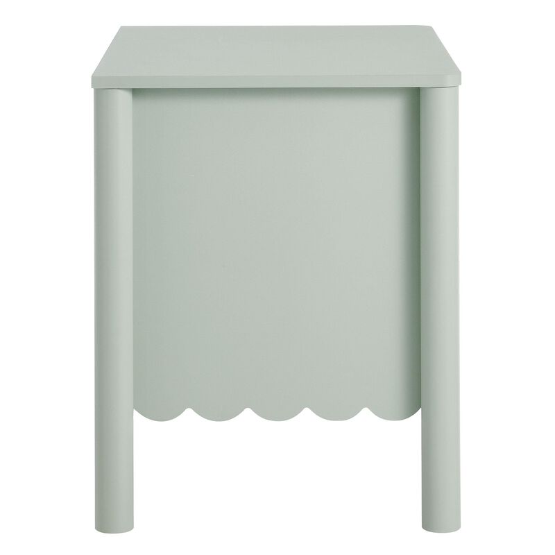 Modway Emmeline Scalloped 2-Drawer Nightstand in Sage image number 5