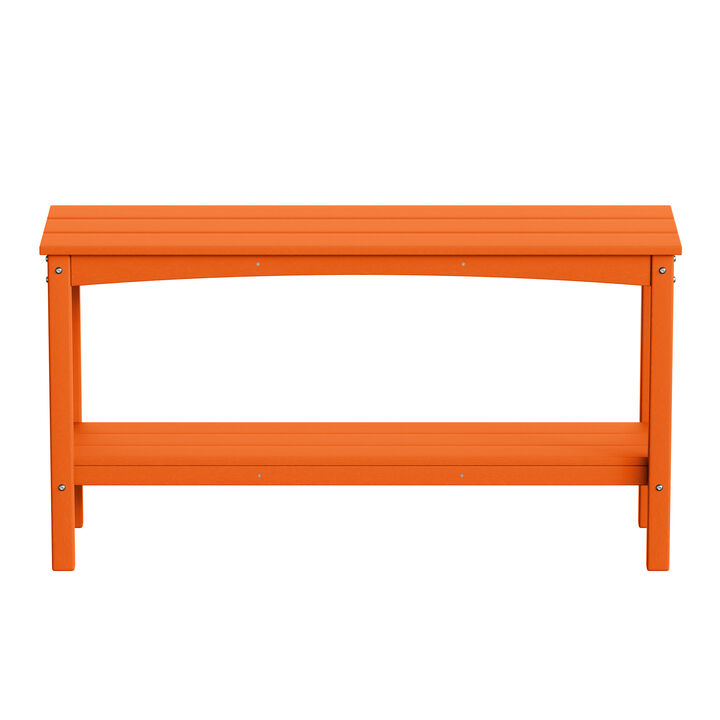 WestinTrends 55" Outdoor Patio HDPE Adirondack 2-Tier Shelf Console Table