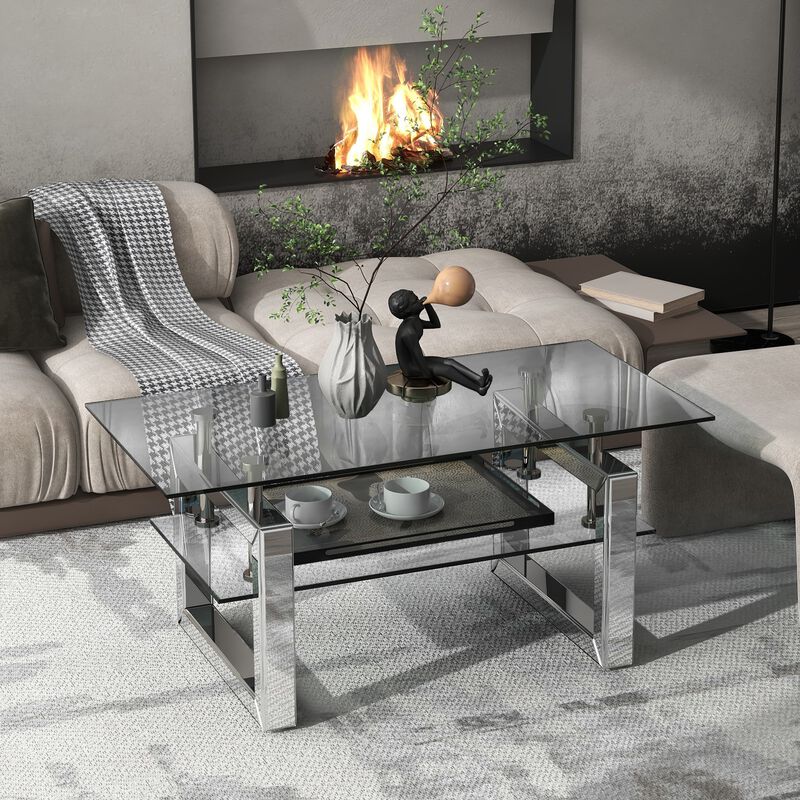 Gutzed Transparent tempered glass coffee table image number 3