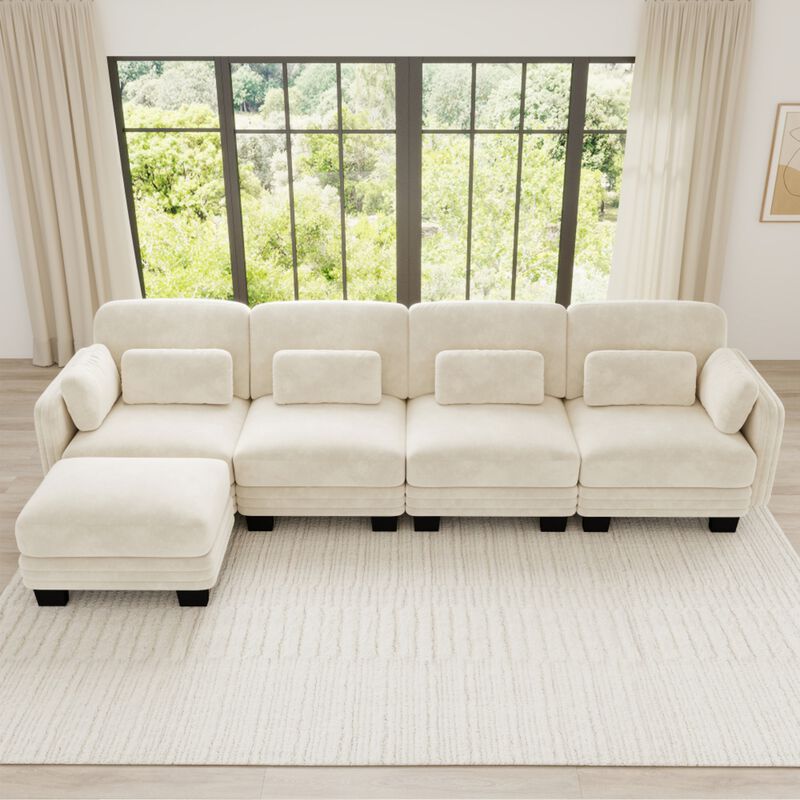 Glel Modern Minimalist Chenille Modular Sectional Sofa image number 1