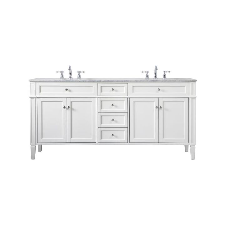 Elegant Kitchen and Bath 72 inch double bathroom vanity in white
