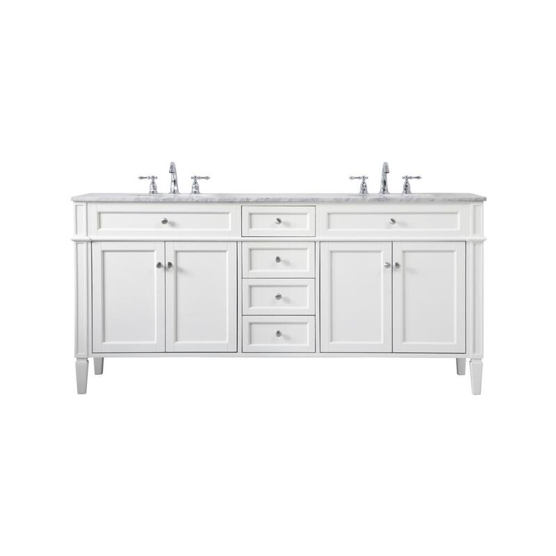 Elegant Kitchen and Bath 72 inch double bathroom vanity in white