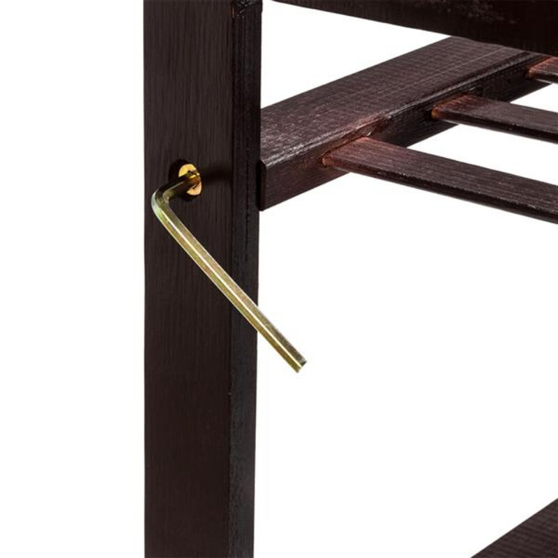 Space-Saving 4-Tier Wicker Shoe Rack with 12-Batten Design