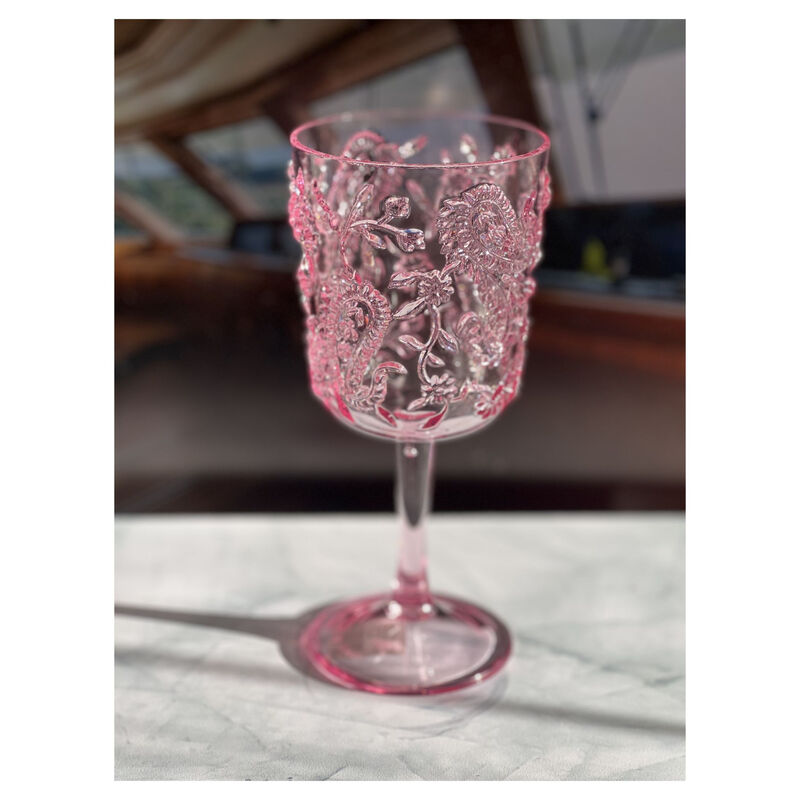 Four-Piece Paisley Acrylic Stemmed Wine Glass Set for Home or Parties image number 5
