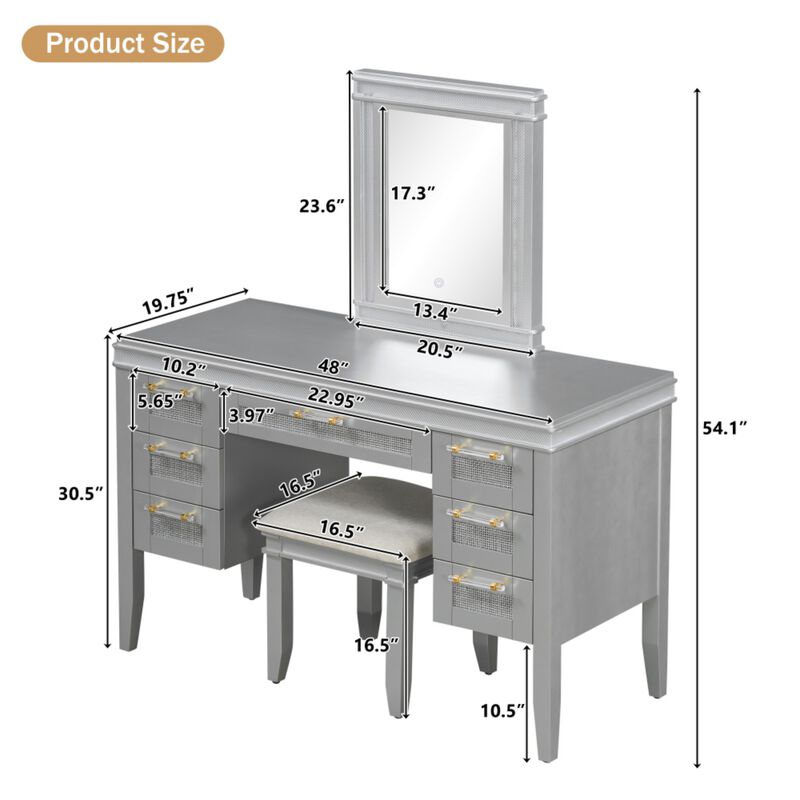 Vabsak LED Lighted Vanity Set image number 9