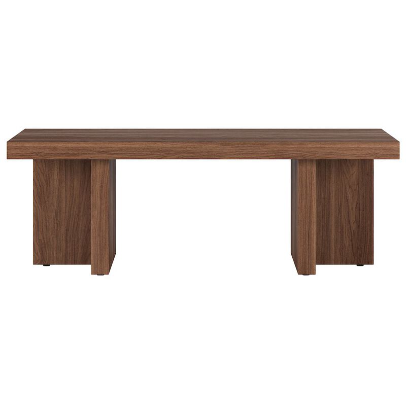 Hudson&Canal Dimitra 44 Wide Rectangular Coffee Table in Satin Walnut