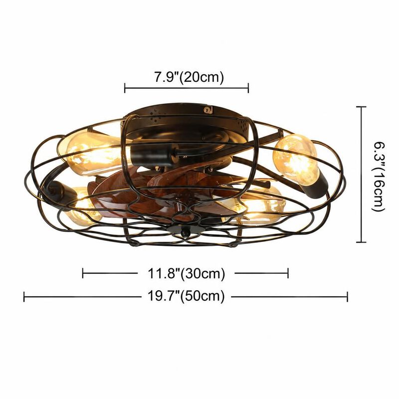 ELEMENT ACE Industrial Caged Ceiling Fan with Light, 6-Speed Reversible Motor, Remote Control Timer, Low Noise Farmhouse Industrial Decor for Indoor Home Spaces image number 1