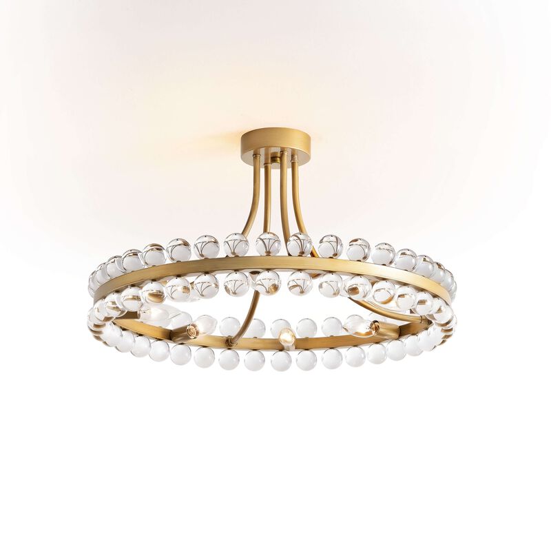 Esme 8-Light Wagon Wheel Crystal Semi-Flush Mount image number 8