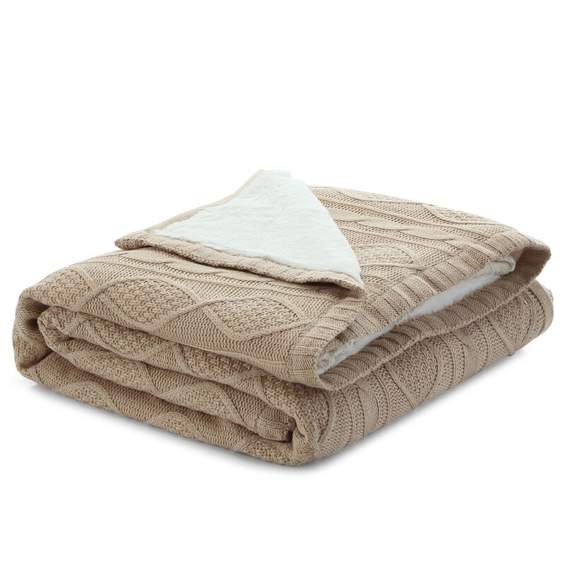 Cozy Tyme Hebert Cable Knit Throw 50"x60".