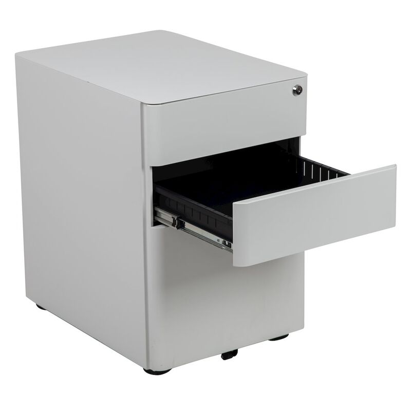 Flash Furniture 3-Drawer Mobile Locking Filing Cabinet with Anti-Tilt Mechanism, White image number 5