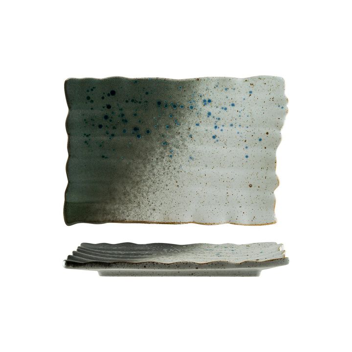 Gaia 13" x 8.75" Rectangular Decorated Porcelain Plate