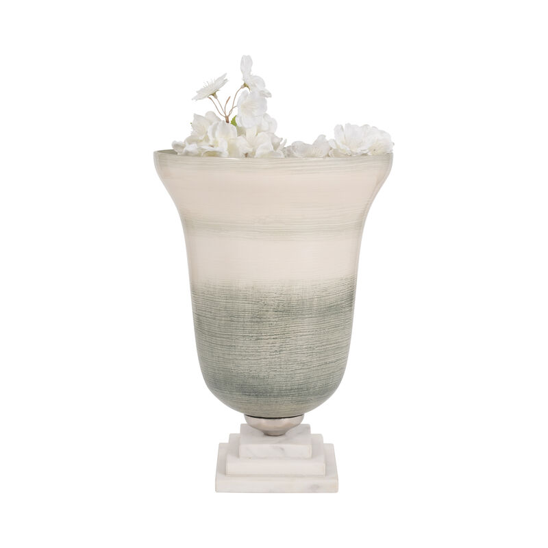 Glass 14" Vase On Marble Base image number 1