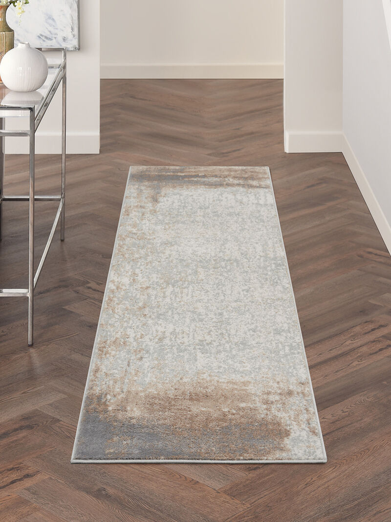 Elation ETN07 Gray/Ivory 2'3" x 7'6" Rug