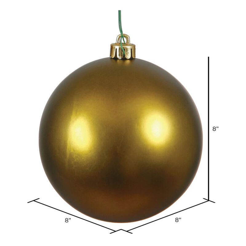 Vickerman 8" Olive Matte Ball Ornament image number 1