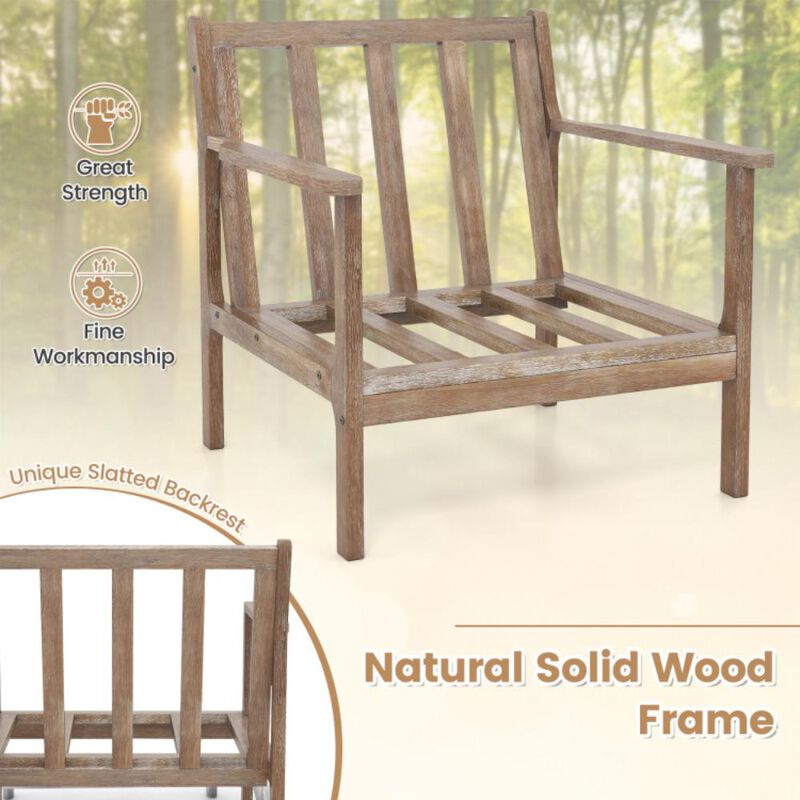 Hivvago Modern Accent Chair with Solid Rubber Wood Armrests