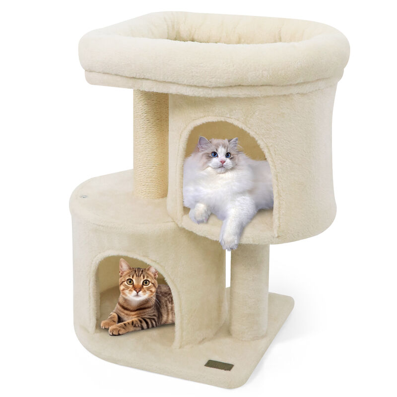Cat Tree Tower with Large Padded Plush Perch and Two Condos image number 3
