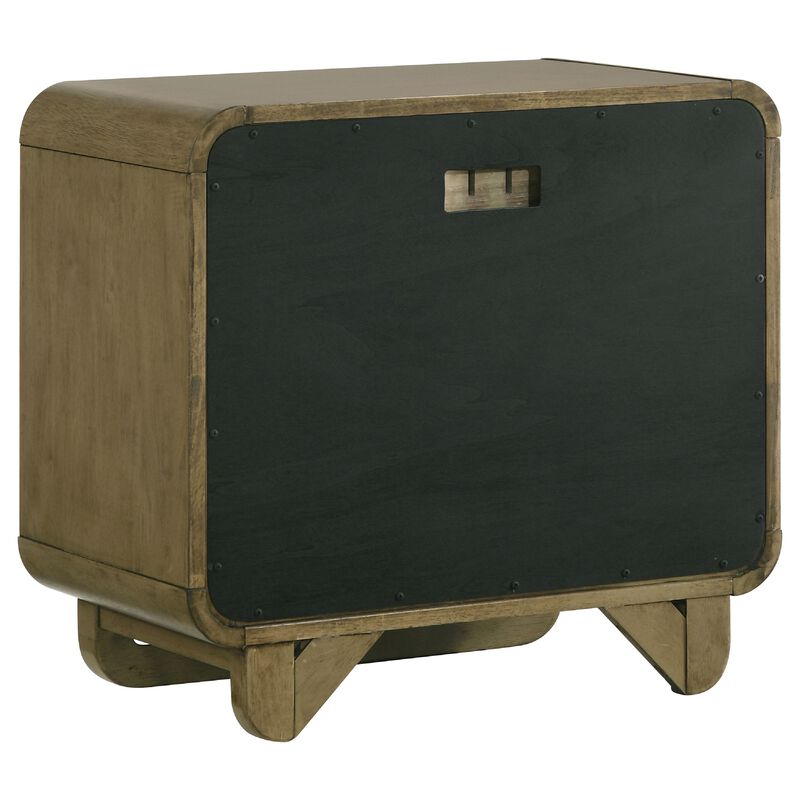 Deon 5 Piece Queen Bedroom Set, Upholstered Headboard, Brown Hardwood