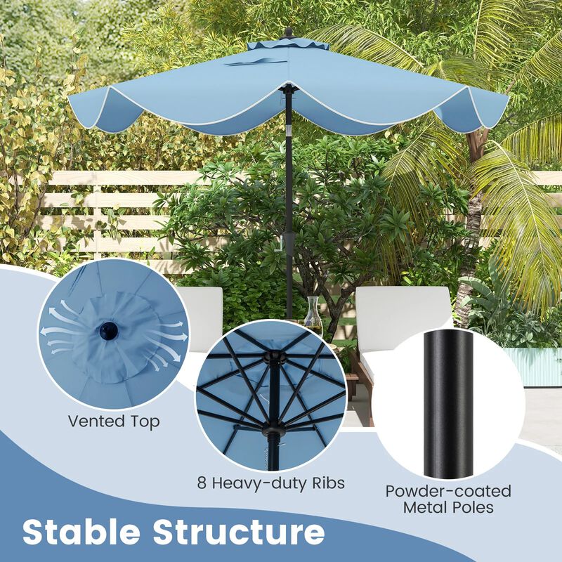 Mondawe 9 FT Patio Umbrella with Crank Handle and Push Button Tilt