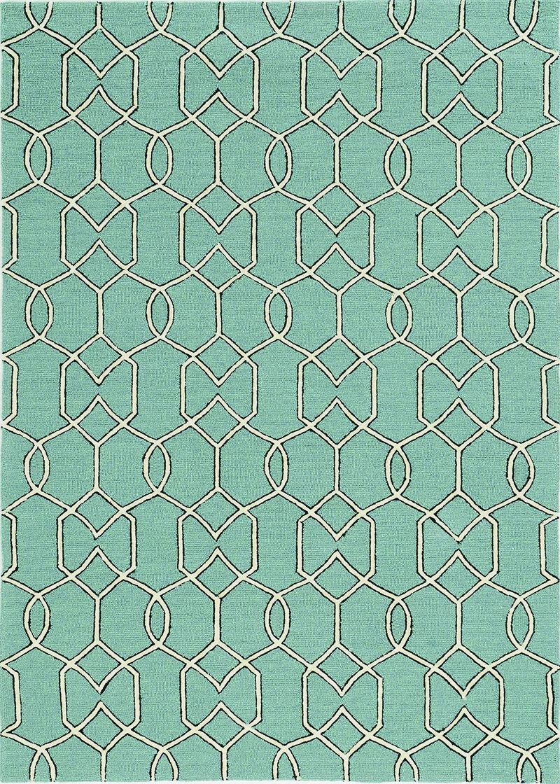 3' X 5' Spa Trellis And Diamond Uv Treated Area Rug