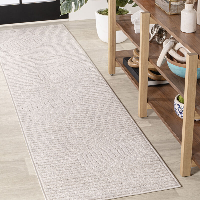Hallie High-Low Minimalist Curve Geometric Indoor/Outdoor Area Rug